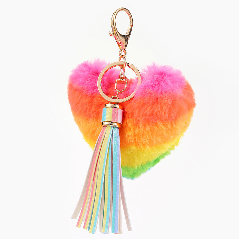 Metero de metal de metal de metal Corazón POM Keychain